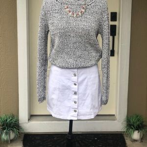 🌿White soft Denim button up Skirt 🌿